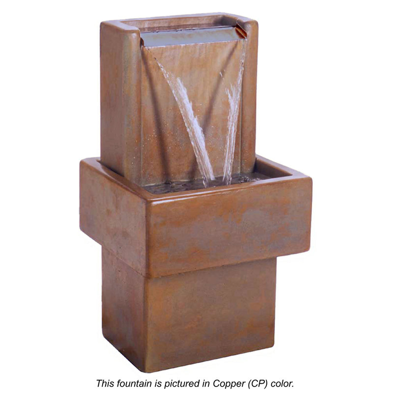 Cast Stone Mini Water Wall Fountain, Forest Brown