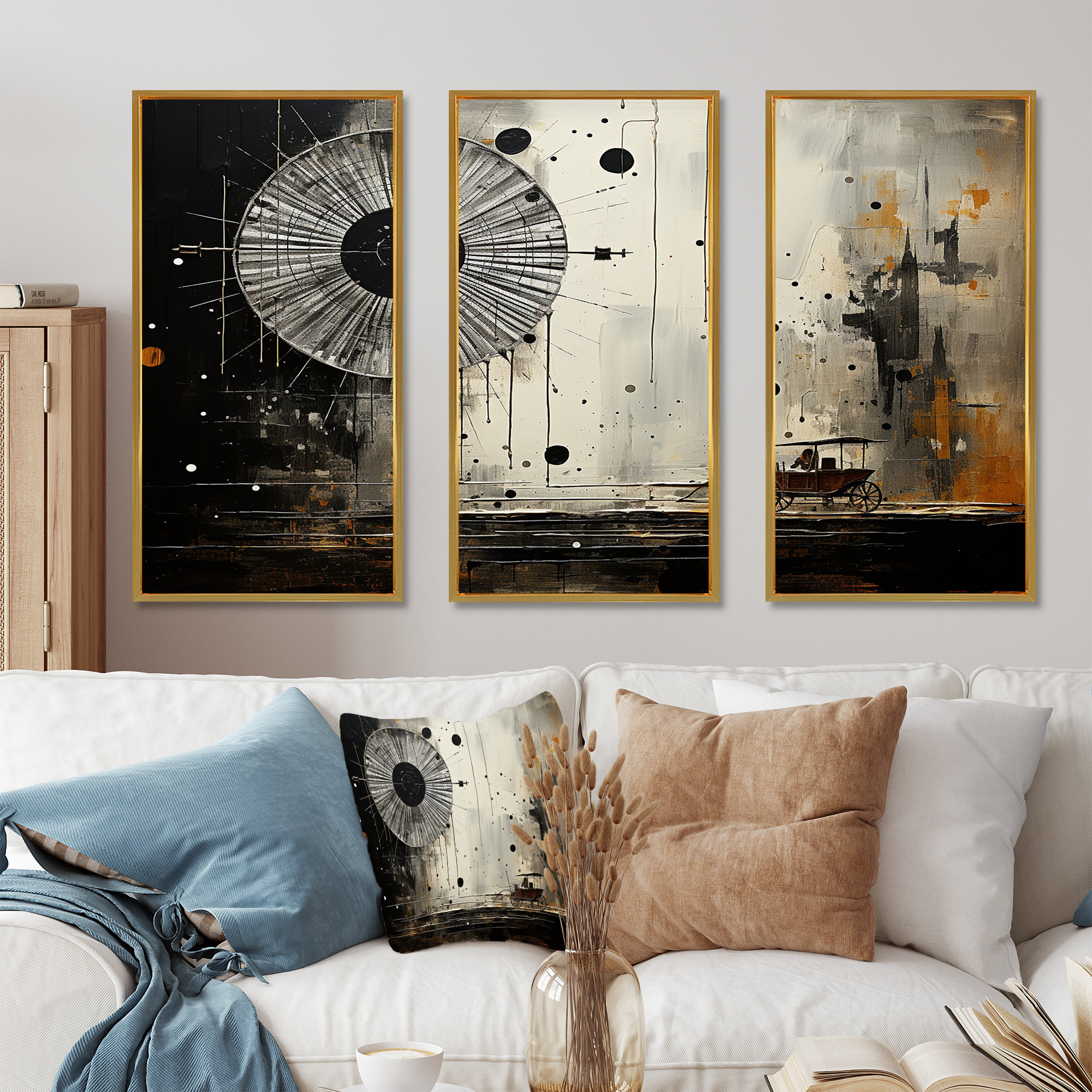 17 Stories Abstract Cart And Spiral Landscape - Abstract Spirals Wall ...