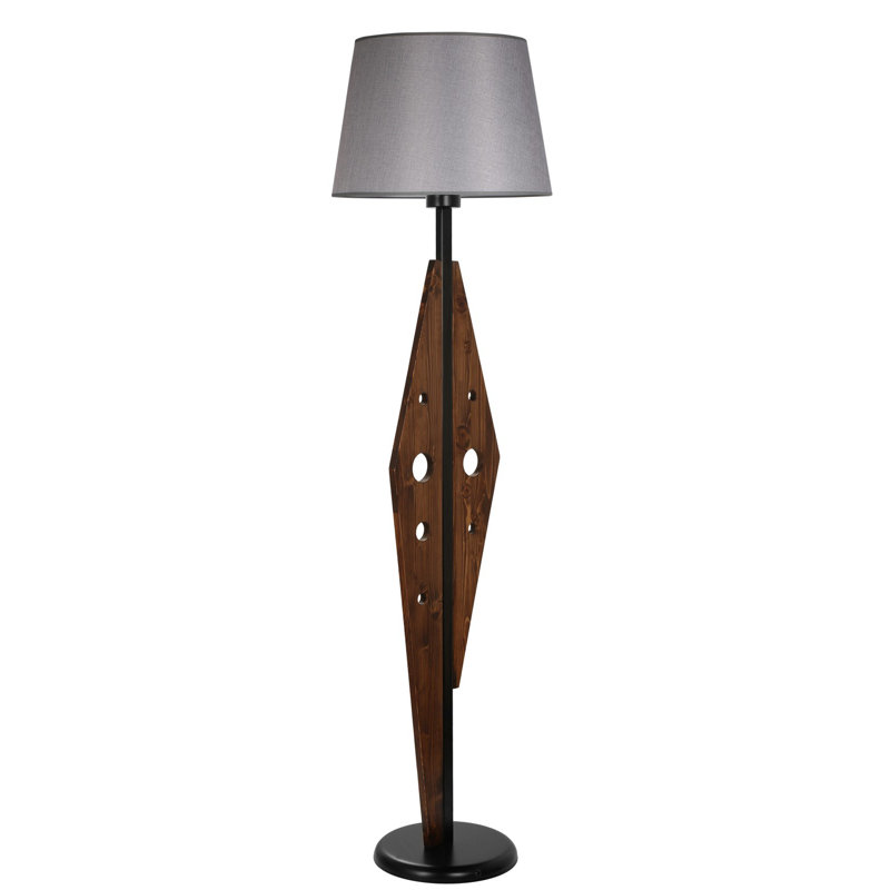 Lampe sur pied 65 po Burnsville, Gris, Brun foncé