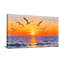 Paysage et nature, coucher de soleil, vagues océan, mouettes, reflet du ciel, toile-1815849007
