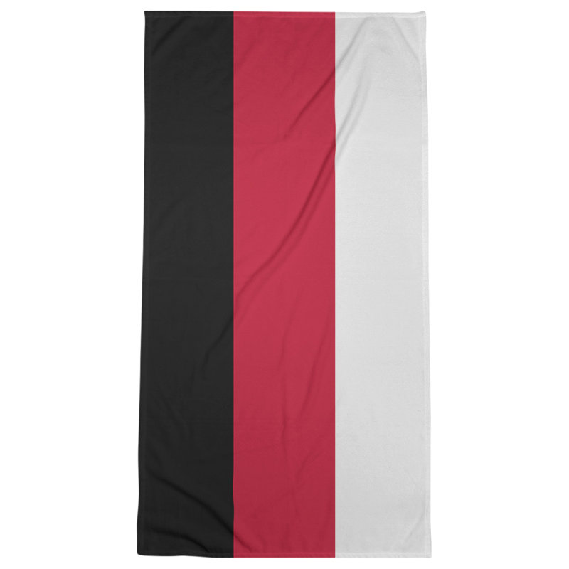 Lightweight Bath Towel, Black/Red/White