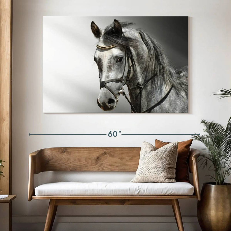 Cheval arabe monochromatique Brampt, H 34 po x l 51 po