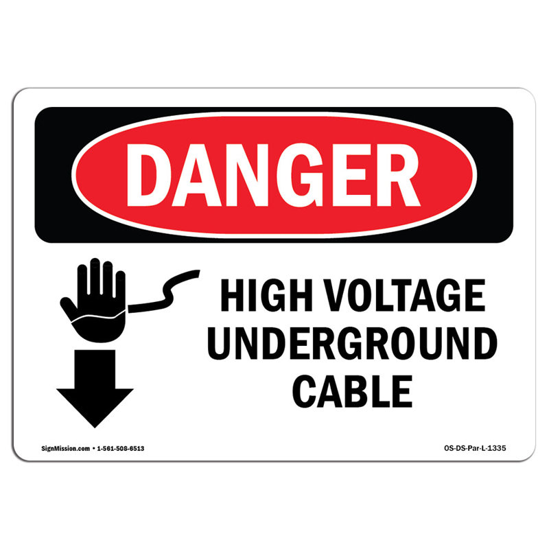 OSHA Danger Sign, 12" H x 18" W x 0.1" D