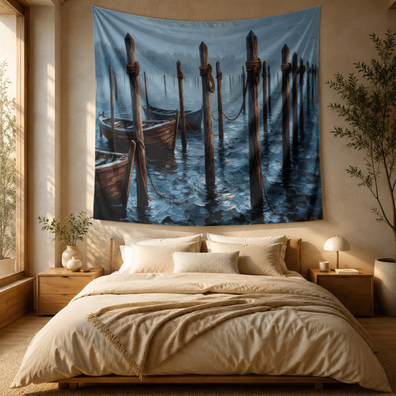 Tapisserie murale nautique, 51 po x 60 po