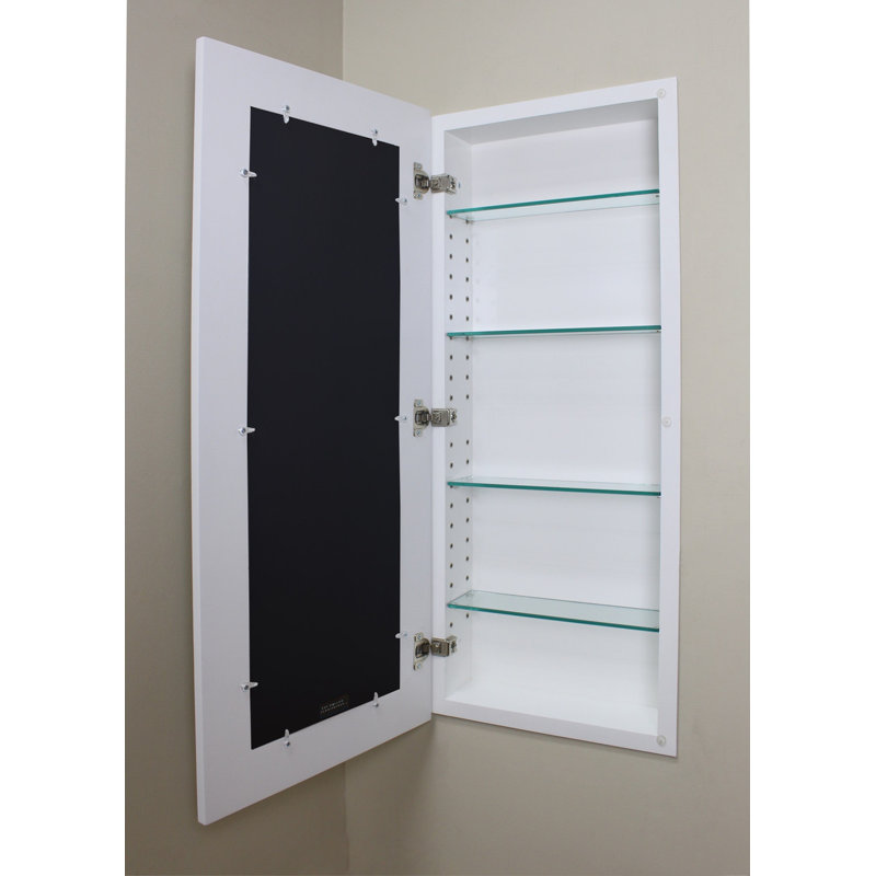 Armoire à pharmacie encastrée 14 x 36 par Fox Hollow Furnishings, Blanc shaker