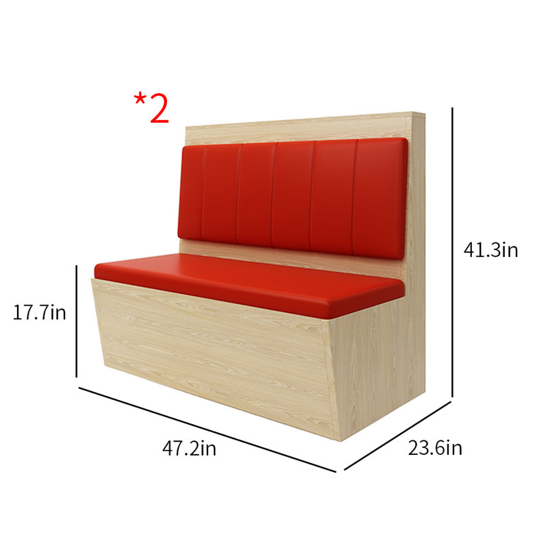 Banc rembourré en similicuir Burger Place Coffee Shop
