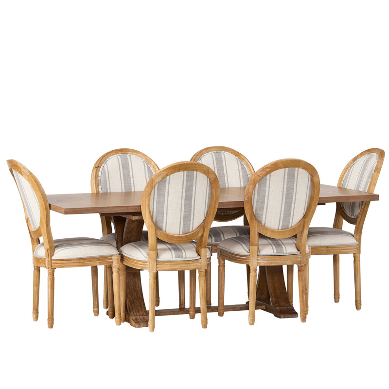 6 - Person Extendable Trestle Dining Set, Gray