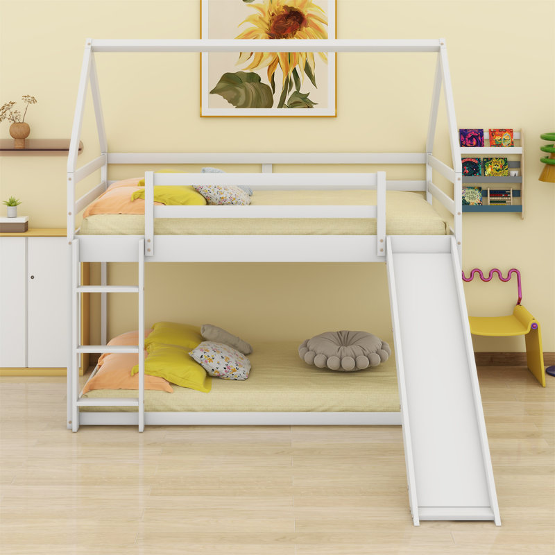 Aabidammar Kids Twin Bunk Bed, White