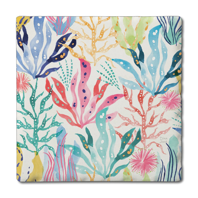 Créez votre propre ensemble de sous-verres à carreaux simples dégringolés Coral Collection