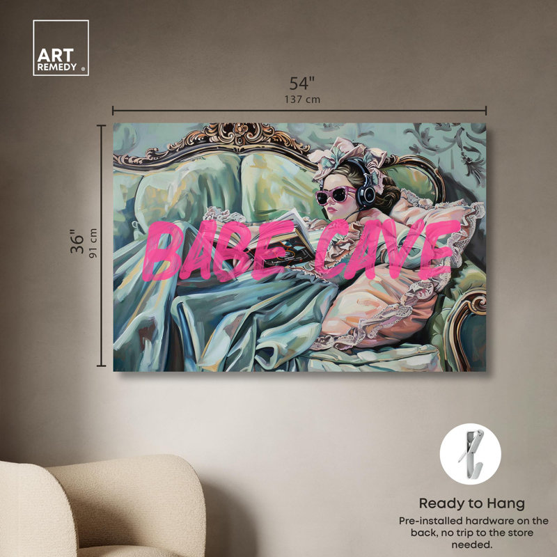 Art moderne classique sur toile antique Babe Cave par Art Remedy, Toile tendue, H 36 po x l 54 po x P 1,5 po