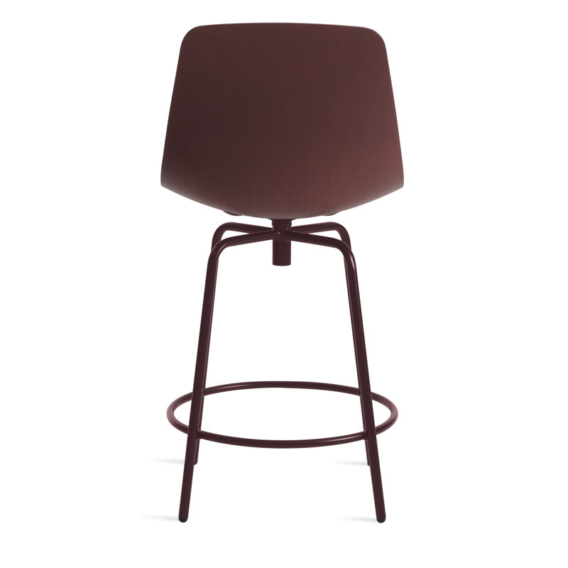Clean Cut Swivel Stool, Walnut, Counter Stool (24" Seat Height)