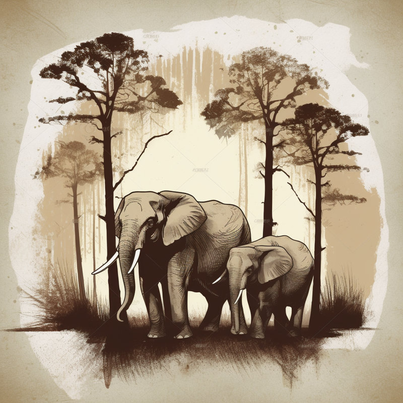 Literie forêt éléphant, Édredon très grand