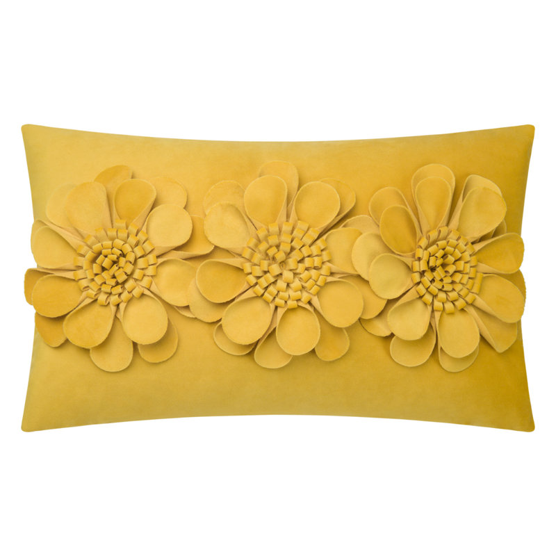  Sunflower Lumbar Rectangular Indoor/Outdoor Pillow Cover, Yellow