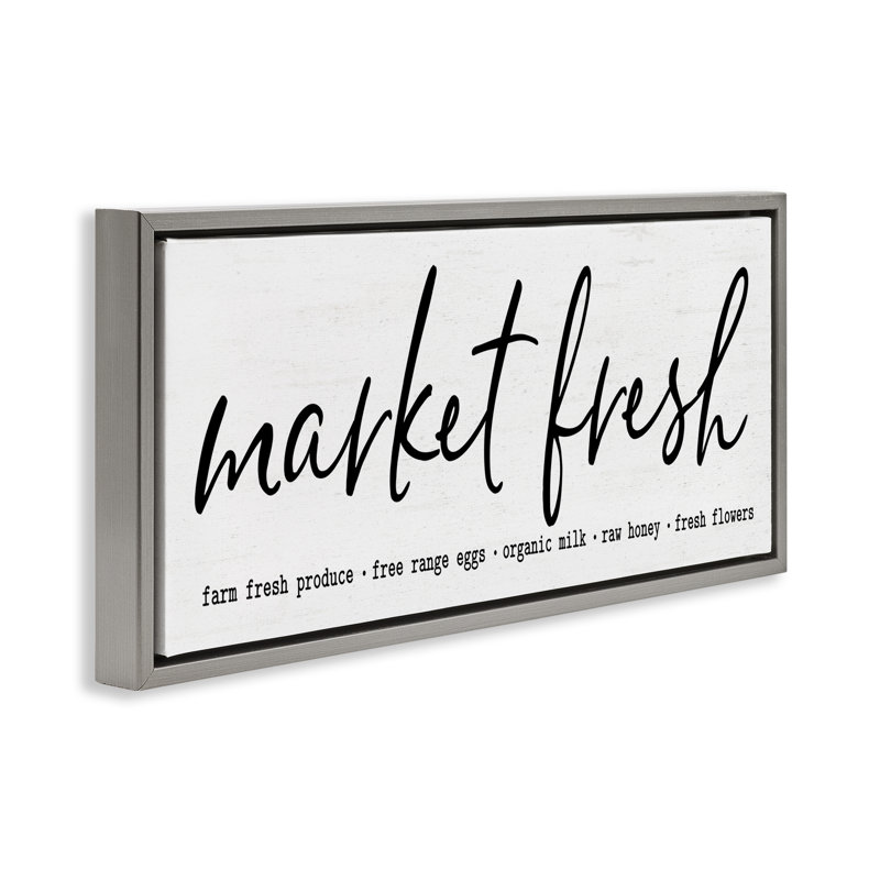 Cadre flottant Market Market, Cadre flottant gris lustré, H 11 po x l 25 po