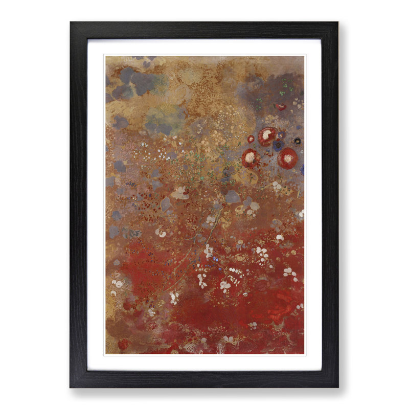 Rouge by Odilon Redon - Picture Frame Painting, Black Framed, 36cm H x 27cm W x 2cm D
