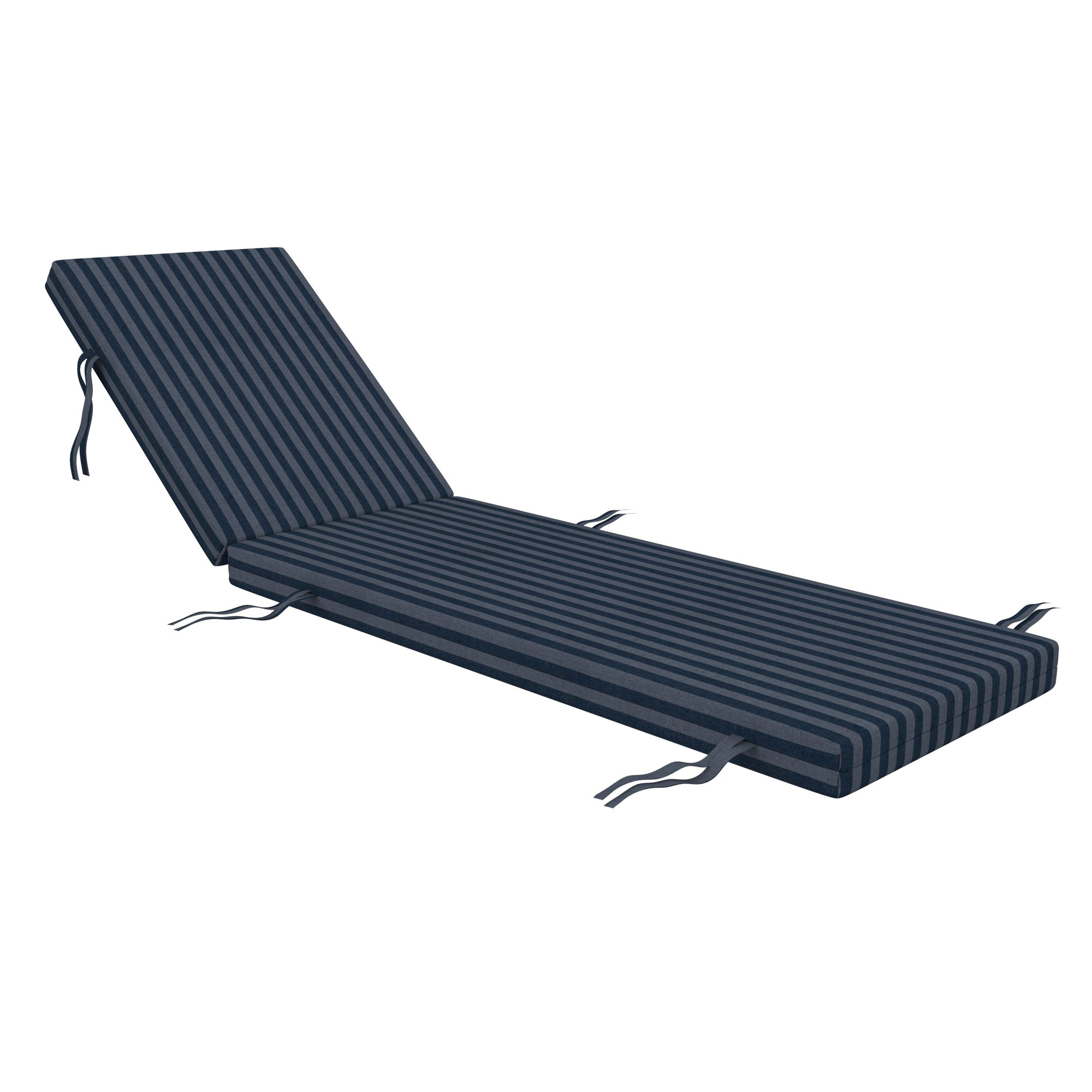Kacy Sunbrella Outdoor Chaise Lounge Cushion, 21" W x 51" D, Sail Away Denim