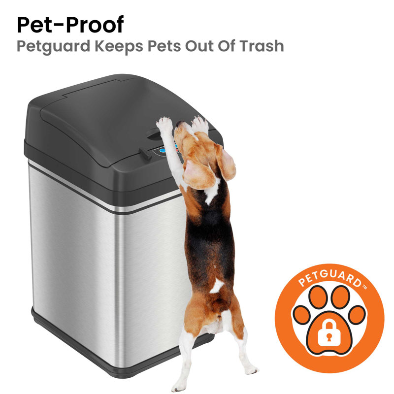 Deodorizer PetGuard Stainless Steel 8 Gallon Motion Sensor Trash Can