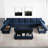 Shavera 7 - Piece Oversized 154.2'' Wide U Shaped L Shaped Velvet Sectional Sofa Living Room Couch Modular Sofa with Storage Ottomans-1027612626