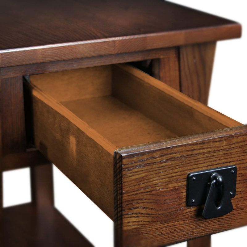 Mission Solid Wood Side Table, Russet