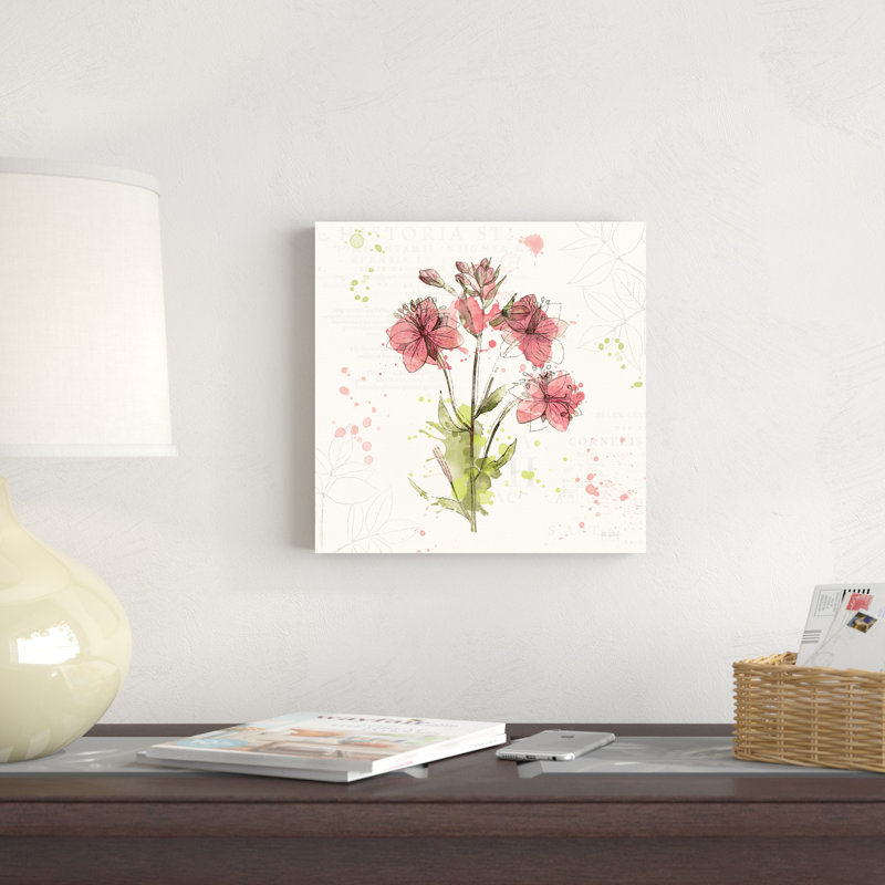 Floral Splash V par Katie pertiet - peinture sur toile tendue, H 12 po x l 12 po