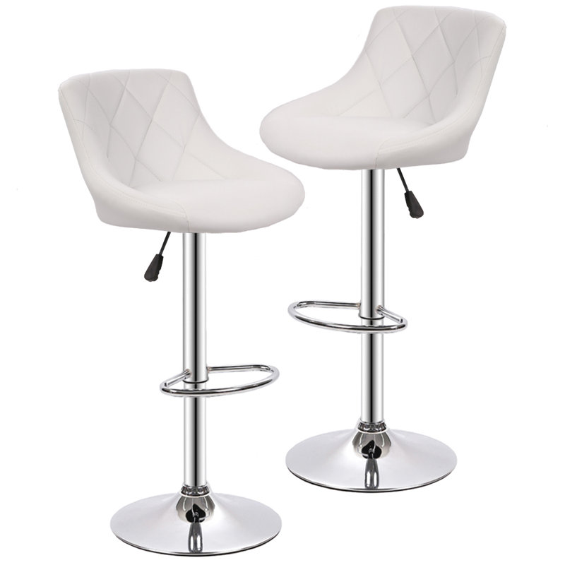 Noaelle Swivel Adjustable Height Counter Stool, White