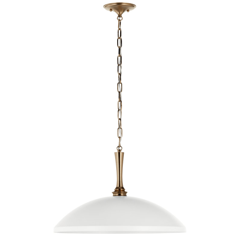 Tonilyn 1 - Light Dome Pendant, 17" H x 12.25 x 20.25" D, White
