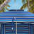 Outsunny 5.8' X 5.8' Portable Beach Umbrella With Double-Top, Ruffled Outdoor Cabana With Walls, Vents, Sandbags, Carry Bag, Blue Stripe