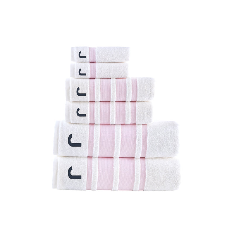 Clarion 6 pcs Towel Set, J, Pink