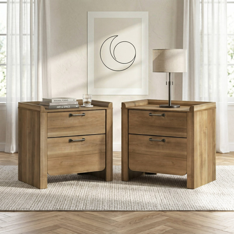 Table de chevet 2 tiroirs Lunora