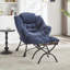 Fauteuil d'appoint rembourré bleu marine avec repose-pieds pour adultes, fauteuil de lecture moderne avec accoudoirs et amp; Poche latérale pour les petits espaces-735162202