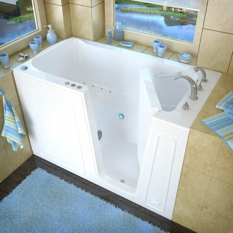 Aspen 60'' x 32'' Air Bathtub with Faucet, Right, White