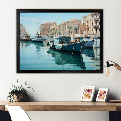 Vieux port dans le sud de la France sur toile