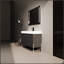 Meuble-lavabo autoportant de 48 po avec lavabo en résine et armoire de rangement à fermeture en douceur, design moderne et durable