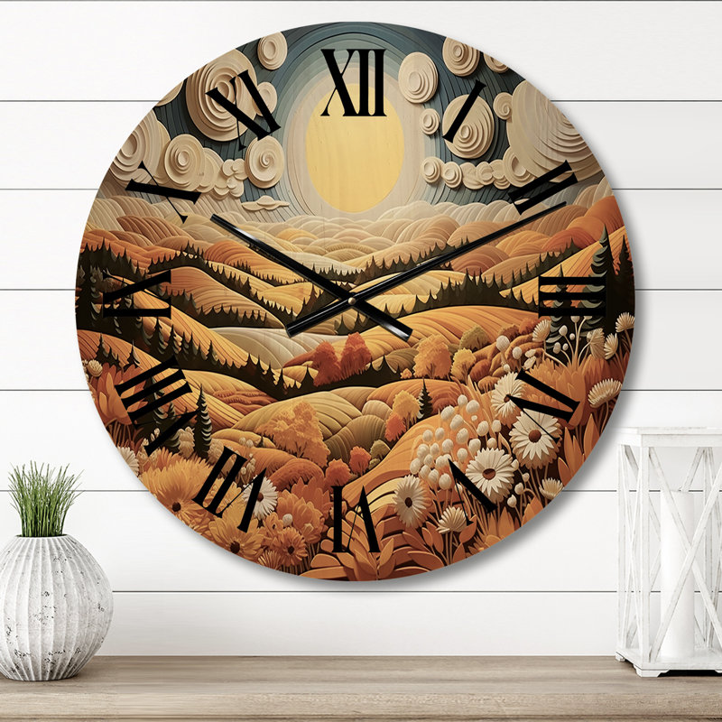 Horloge murale en bois massif Venette, Petit