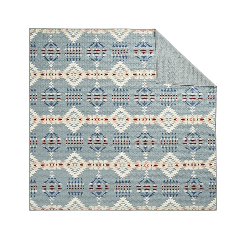 Full/Queen Turquoise Cotton Quilted Duvet Set