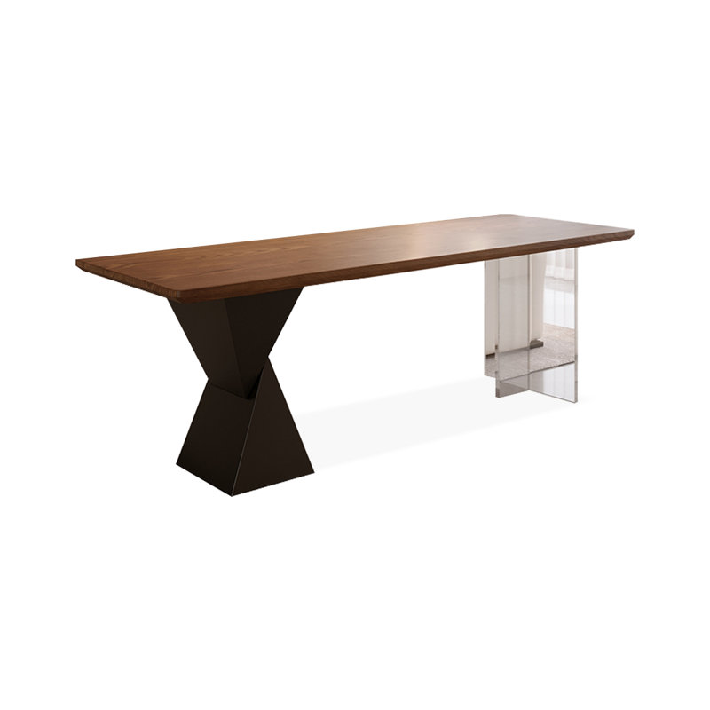 Bureau rectangulaire en bois massif brun, H 29,53 po x l 70,87 po x P 23,62 po