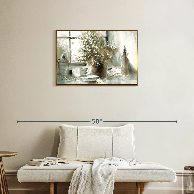 Marguerite, nature morte, Cadre flottant doré, 31 po x 21 po