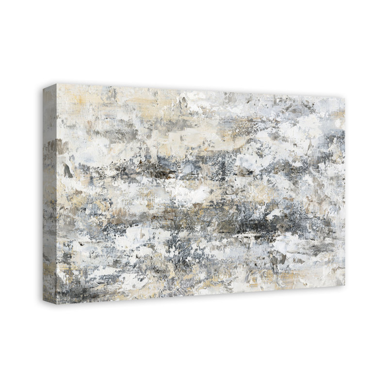 Abstrait neutre taché - peinture, Toile tendue, H 16 po x l 24 po x P 1,25 po