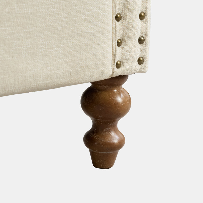 Banc de bout de chaise longue de 75,2 po de largeur, Beige