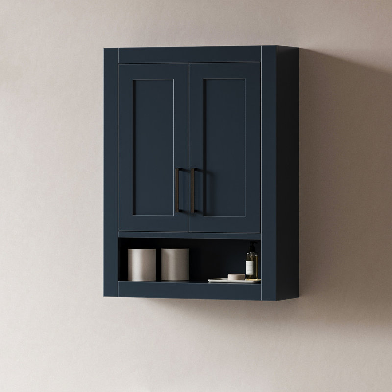 Armoire murale en bois massif H 31 po x l 23,1 po, Bleu marine , H 31 po x l 23,1 po x P 21,5 po