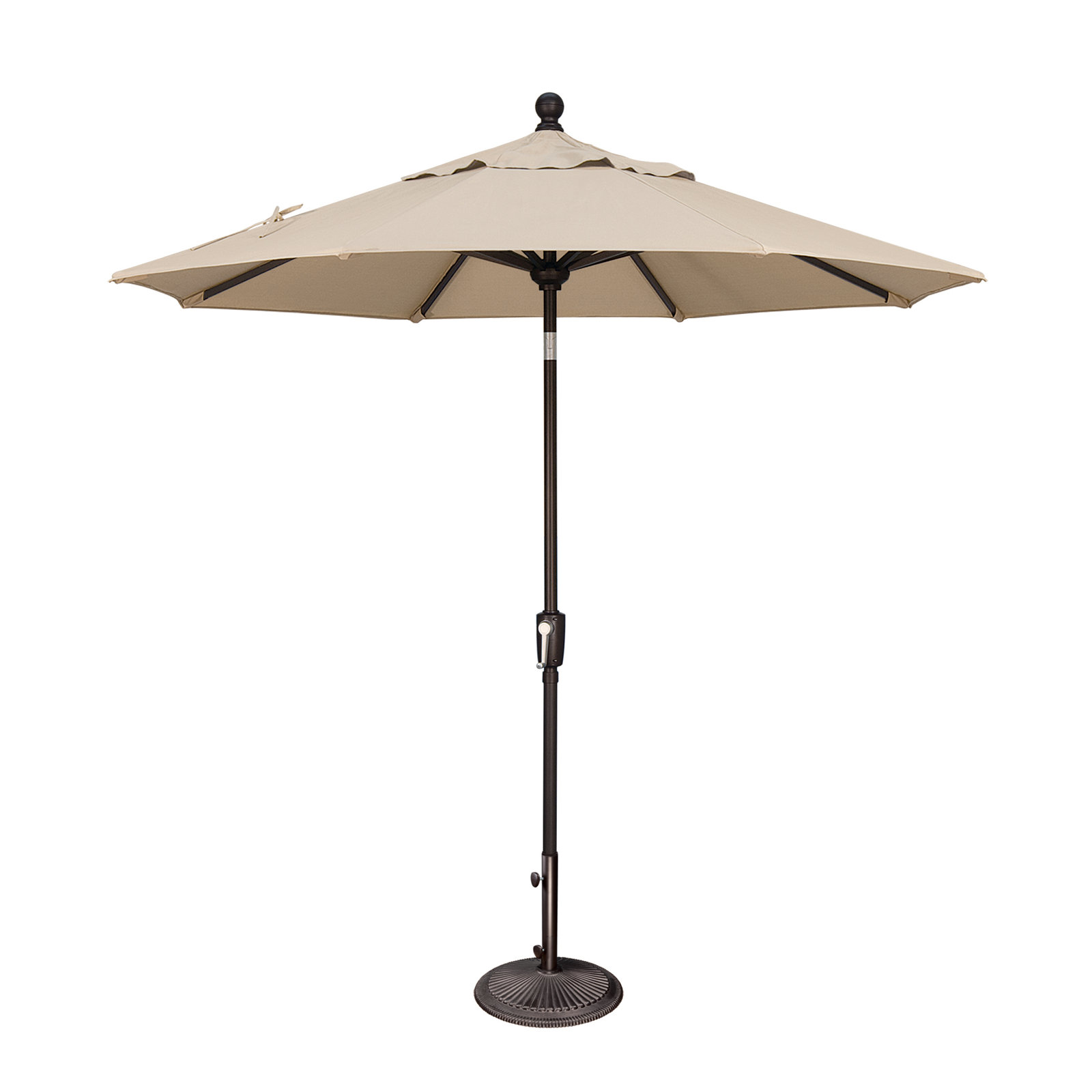 Launceston Market Umbrella, Antique Beige Sunbrella® Canvas, Black, 96" H x 90" W x 90" D