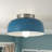 1-Blue white wrought iron industrial ceiling light
