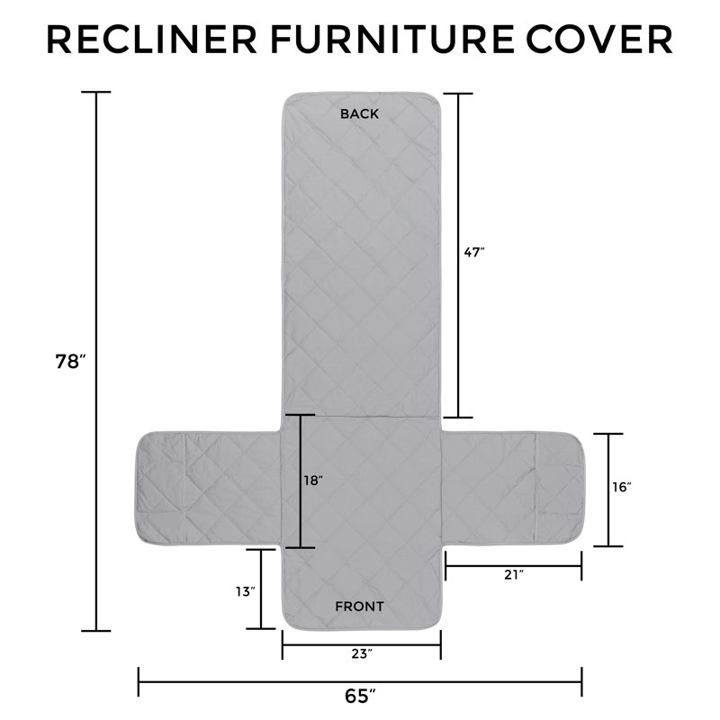 Housse pour canapé à coussins carrés/rectangulaires, H 78 po x l 65 po, Polyester / coton gris ardoise