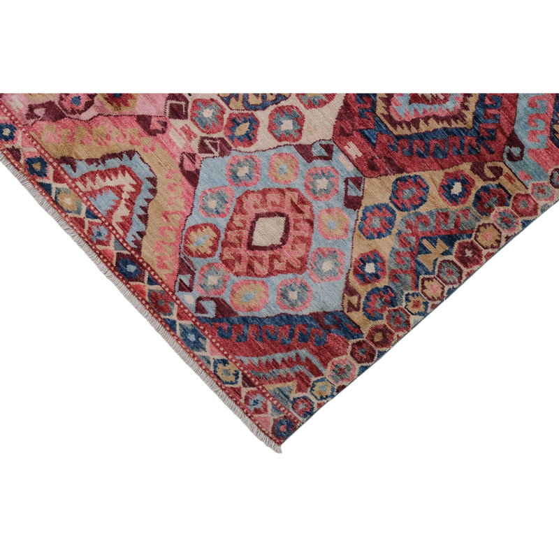 High-Quality Hand-Knotted Pink And Red Area Rug