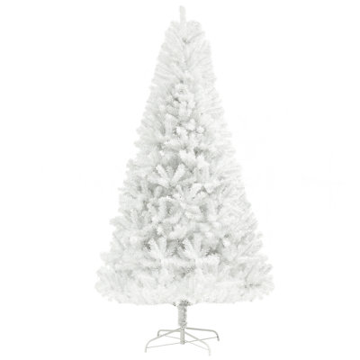 6Ft Tall Artificial Christmas Tree, Unlit Xmas Tree With 1000 Branch Tips, Auto Open, Steel Base, Holiday Décor For Home Office, White