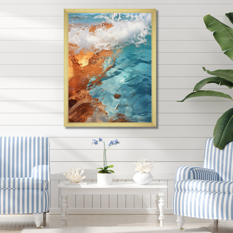«Jabarius Beach Photo Oceanic Rhythms IV», reproduction sur toile, H 32 po x l 24 po x P 1 po, Encadrement doré