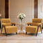 Chaise d'appoint rembourrée de style Mid-Century avec pieds en bois massif-1082468184