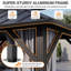 10 pi. X Pavillon de jardin en acier galvanisé de 12 pi avec double toit à conception en pente