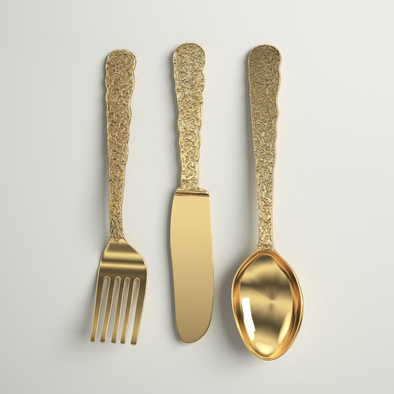 Glam Food & Beverage Wall Decor on Metal, Gold