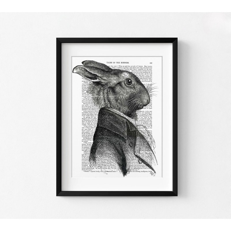 Profil de portrait de lapin Marcua, idée de cadeau inhabituelle encadrée, affiche de portrait de lapin, affiche de cadeau très grand lapin